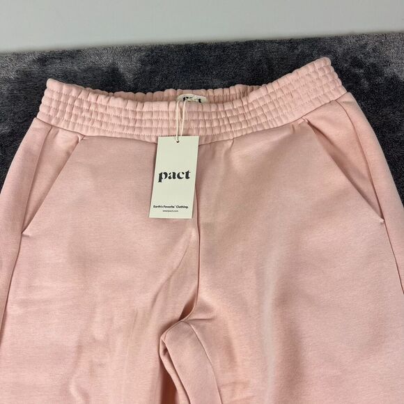 Pact Courtside Fleece Split Ankle Wide Leg Sweatpants Blush Posey Women's M NWT - Picture 2 of 10